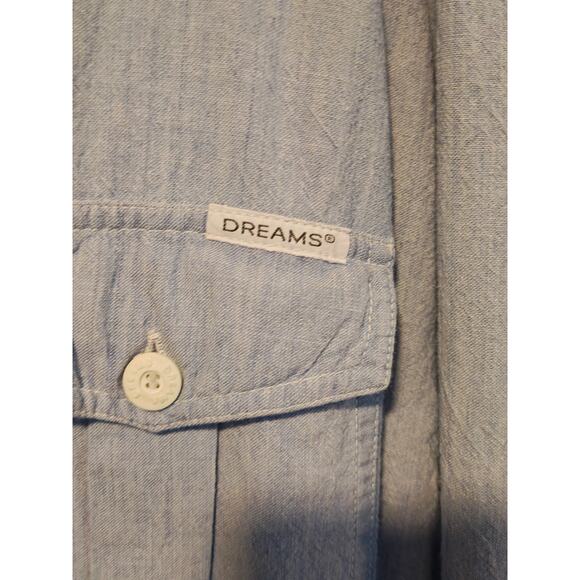 Rare Vintage 80s Dreams XL Chambray Blue Coveralls Jumpsuit Workwear Pockets - Picture 3 of 5